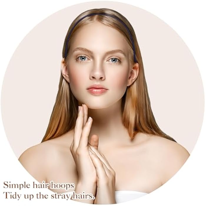 Tedux Thin Headbands, 7 Colors 4mm Skinny Headbands, No Slip Comfortable Plastic Headband with Teeth - Image 3